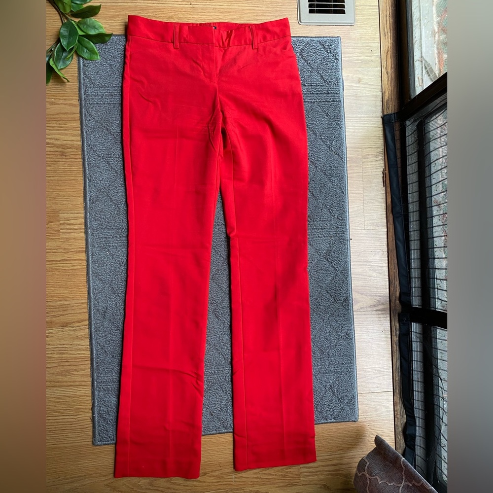 Express Red Straight Leg Editor Pant